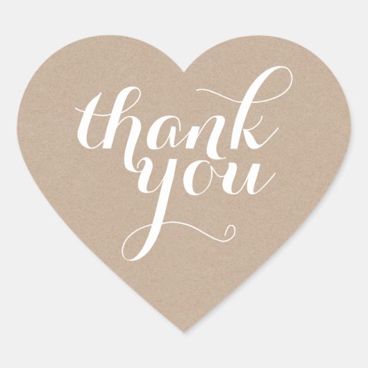 SCHATTIGE DANK U HART SEAL modern plain eco kraft Sticker (Voorkant)