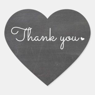 SCHATTIGE DANK U HART SEAL modern script krijtbord Sticker