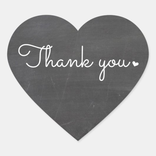 SCHATTIGE DANK U HART SEAL modern script krijtbord Sticker (Voorkant)
