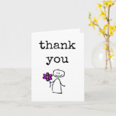 Schattige dank u kaart, eenvoudig ontwerp kaart (Gele Bloem)