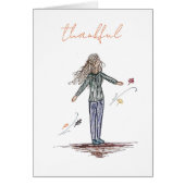 Schattige Dank u Kaart voor Herfst (Voorkant)