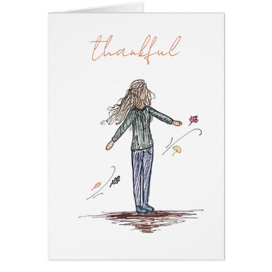 Schattige Dank u Kaart voor Herfst (Voorkant)