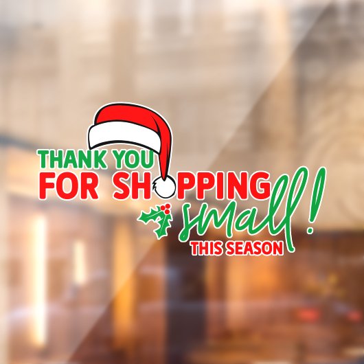 Schattige dank u Kerstwinkel Raamsticker (Vel 2)