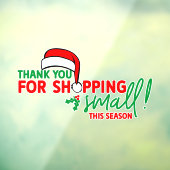 Schattige dank u Kerstwinkel Raamsticker (Vel 3)