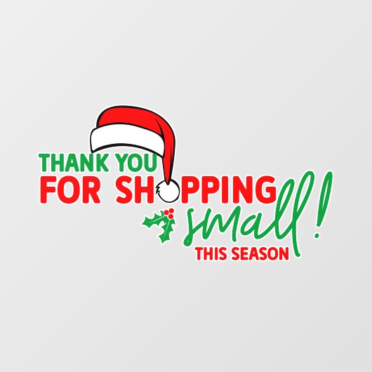 Schattige dank u Kerstwinkel Raamsticker (Vel)