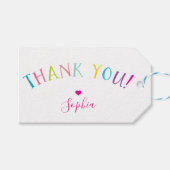 SCHATTIGE DANK U kinder heldere kleurrijke regenbo Cadeaulabel (Voorkant (Horizontaal))