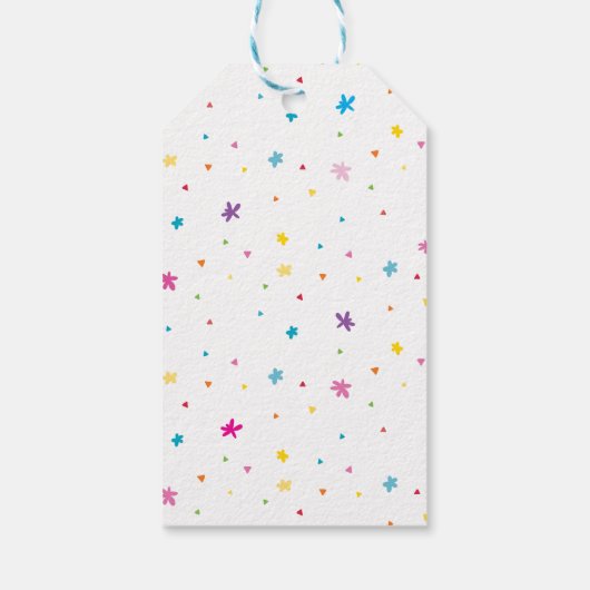 SCHATTIGE DANK U kinder heldere kleurrijke regenbo Cadeaulabel (Achterkant)