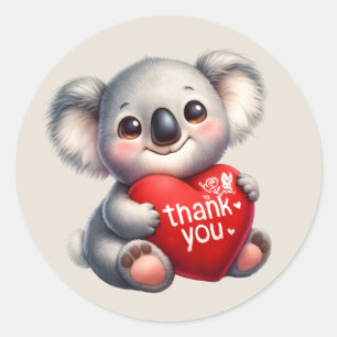 Schattige Dank u Koala beer Ronde Sticker