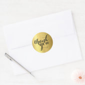SCHATTIGE DANK U moderne eenvoudige glanzende goud Ronde Sticker (Envelop)