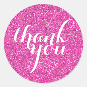 SCHATTIGE DANK U moderne eenvoudige glitter heet r Ronde Sticker