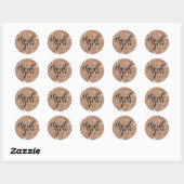 SCHATTIGE DANK U moderne eenvoudige glitter koper Ronde Sticker (Vel)