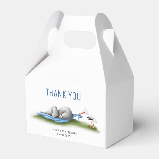 Schattige dank u olifant Baby shower Bedankdoosjes (Voorkant Zijde)