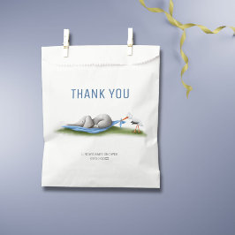Schattige dank u olifant Baby shower Bedankzakje