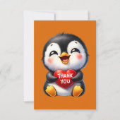 Schattige dank u voeg bericht Penguin toe Notitiekaartje (Voorkant)