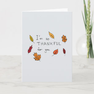 Schattige dankbaar voor je handgetekende Thanksgiv Feestdagen Kaart