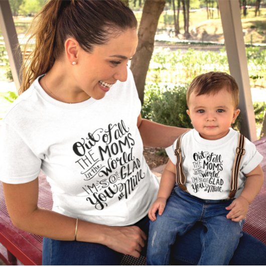 Schattige Dankbaarheid voor Moeder Word Art T-shirt