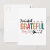 Schattige dankbare gezegende woordkunst  briefkaart (Voorkant / Achterkant)