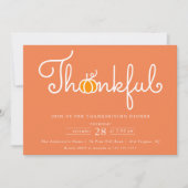 Schattige dankbare pompoen uitnodiging voor Thanks (Voorkant)