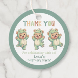 Schattige dankjewel teddybeer dinosaurus verjaarda bedankjes labels