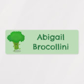 Schattige dansen broccoli cartoon gepersonaliseerd labels (Design 2)