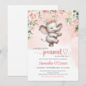 Schattige dansen olifant boho blush roze bloemenme kaart (Voorkant / Achterkant)