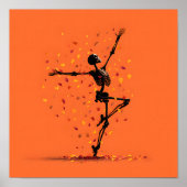Schattige dansend skelet poster (Voorkant)