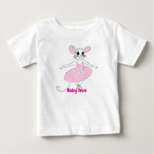 Schattige Dansende Ballerina Rat in Roze TuTu T-sh