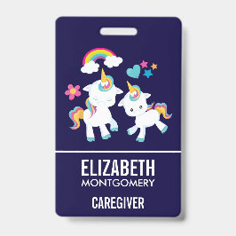 Schattige Dansende Eenhoorns Magische Regenboog &  Badge