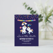 Schattige Dansende Eenhoorns Magische Sla de Datum Briefkaart (Staand voorkant)