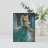 Schattige dansende kat briefkaart (Staand voorkant)