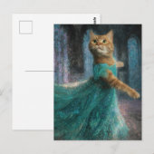 Schattige dansende kat briefkaart (Voorkant / Achterkant)
