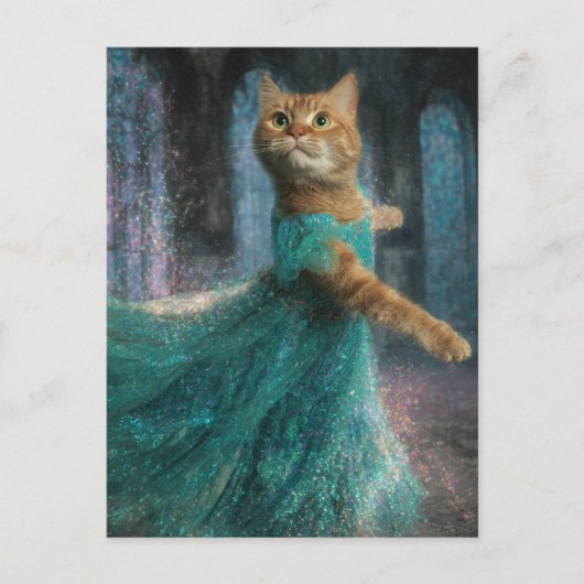 Schattige dansende kat briefkaart (Voorkant)