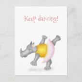Schattige dansende neushoorn briefkaart (Voorkant)