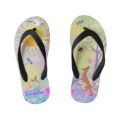 Schattige dansende puppy Dog met vlinder Kinder Teenslippers (Voetbed)