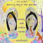 Schattige dansende puppy Dog met vlinder Kinder Teenslippers