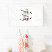Schattige dansende skeletten voor Halloween Spandoek (Insitu)