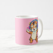 Schattige dansende tijger koffiemok (Voorkant rechts)