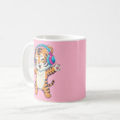 Schattige dansende tijger koffiemok (Voorkant links)