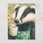 Schattige das met een kopje koffie briefkaart (Voorkant)