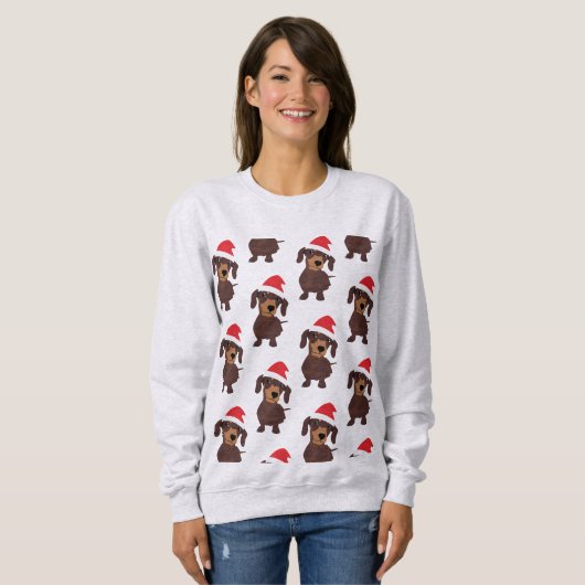 Schattige Daschund Pattern Sweatshirt (Voorkant volledig)
