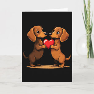 Schattige Daschund Puppy Hart Voor Valentijnsdag Kaart