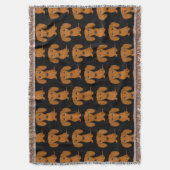 Schattige dashond-patroon | Rood met gladde coatin Deken (Voorkant Verticaal)