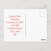 Schattige dat je bent uitgenodigd Happy Birthday b Briefkaart (Achterkant)