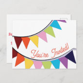 Schattige dat je bent uitgenodigd Happy Birthday b Briefkaart (Voorkant / Achterkant)