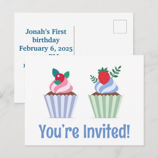 Schattige dat je bent uitgenodigd Happy Birthday b Briefkaart (Voorkant / Achterkant)