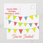 Schattige dat je bent uitgenodigd Happy Birthday b Briefkaart (Voorkant / Achterkant)