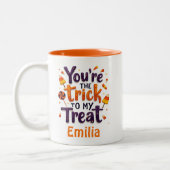 Schattige dat je de truc bent om mijn naam Hallowe Tweekleurige Koffiemok (Links)