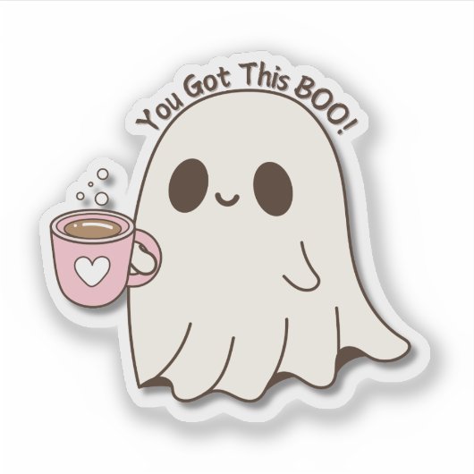 Schattige dat je dit boek hebt! Halloween Ghost Cu Sticker (Voorkant)