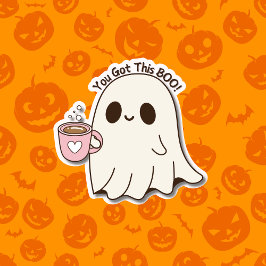 Schattige dat je dit boek hebt! Halloween Ghost Cu Sticker