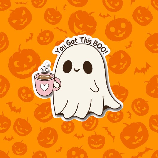 Schattige dat je dit boek hebt! Halloween Ghost Cu Sticker